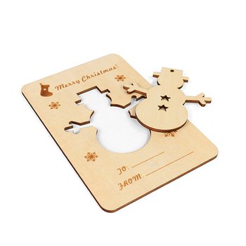 明信片-木製立體明信片-聖誕雪人節慶賀卡-可客製化印刷logo_1